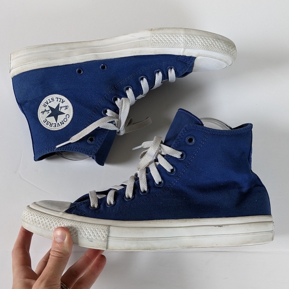 Converse Chuck Taylor ll Blue High Top Sneakers - Picture 7 of 10